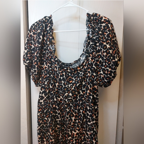 Who What Wear Square Neck Puff Sleeves Ruffle Dress Size XL Date Office Boho - Picture 2 of 12